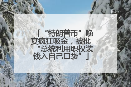 “特朗普币”晚宴疯狂吸金，被批“总统利用职权装钱入自己口袋”