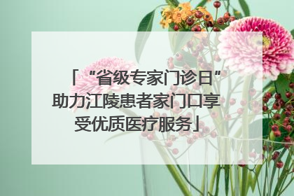 “省级专家门诊日”助力江陵患者家门口享受优质医疗服务