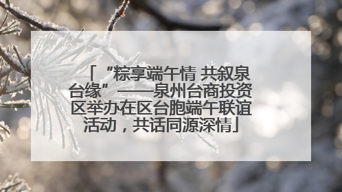 “粽享端午情 共叙泉台缘”——泉州台商投资区举办在区台胞端午联谊活动，共话同源深情