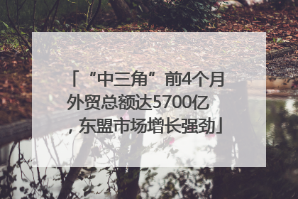“中三角”前4个月外贸总额达5700亿，东盟市场增长强劲
