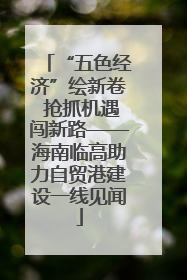 “五色经济”绘新卷 抢抓机遇闯新路——海南临高助力自贸港建设一线见闻