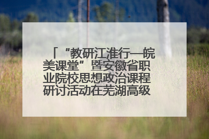 “教研江淮行—皖美课堂”暨安徽省职业院校思想政治课程研讨活动在芜湖高级职业技术学校举行