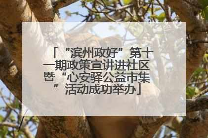 “滨州政好”第十一期政策宣讲进社区暨“心安驿公益市集”活动成功举办
