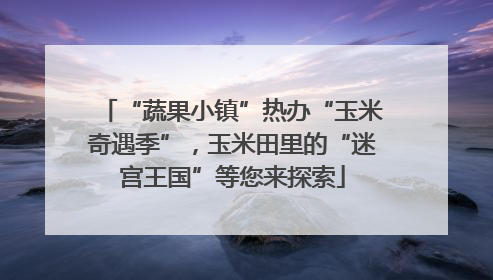 “蔬果小镇”热办“玉米奇遇季”，玉米田里的“迷宫王国”等您来探索