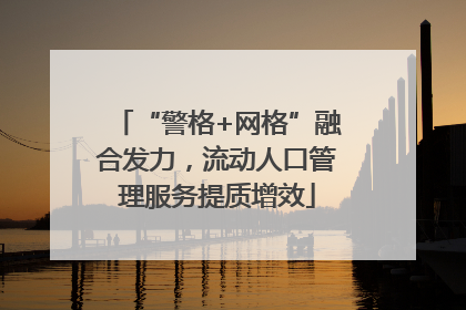 “警格+网格”融合发力，流动人口管理服务提质增效