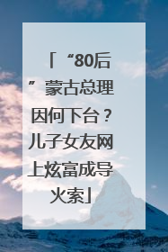 “80后”蒙古总理因何下台？儿子女友网上炫富成导火索