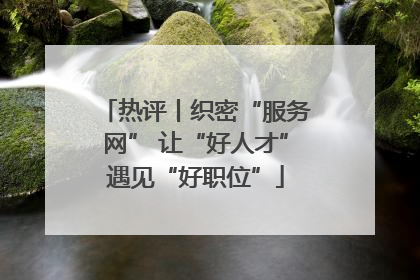 热评丨织密“服务网” 让“好人才”遇见“好职位”
