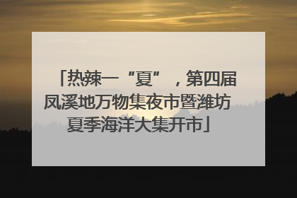 热辣一“夏”，第四届凤溪地万物集夜市暨潍坊夏季海洋大集开市