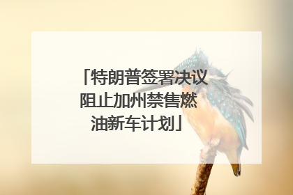 特朗普签署决议 阻止加州禁售燃油新车计划