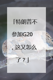 特朗普不参加G20，这又怎么了？
