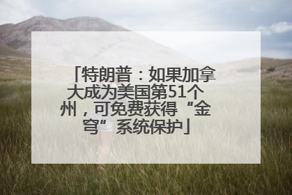特朗普：如果加拿大成为美国第51个州，可免费获得“金穹”系统保护