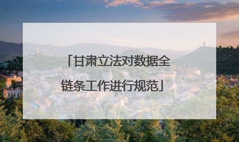 甘肃立法对数据全链条工作进行规范