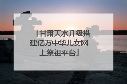 甘肃天水升级搭建亿万中华儿女网上祭祖平台