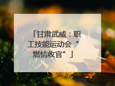 甘肃武威：职工技能运动会“燃情收官”
