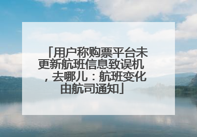 用户称购票平台未更新航班信息致误机，去哪儿：航班变化由航司通知