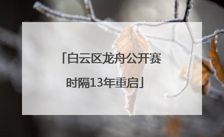 白云区龙舟公开赛时隔13年重启