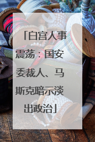 白宫人事震荡：国安委裁人、马斯克暗示淡出政治