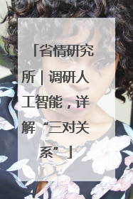 省情研究所｜调研人工智能，详解“三对关系”