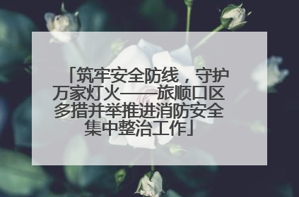 筑牢安全防线，守护万家灯火——旅顺口区多措并举推进消防安全集中整治工作