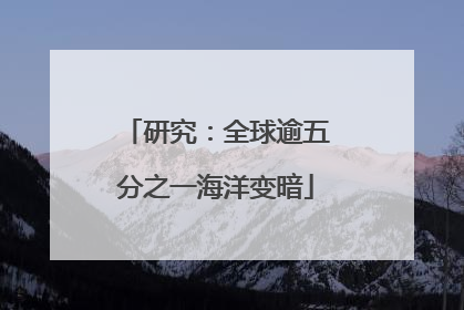 研究：全球逾五分之一海洋变暗