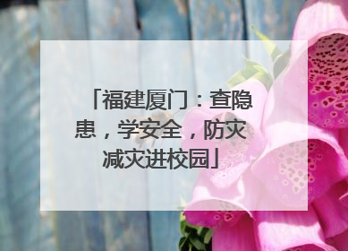福建厦门：查隐患，学安全，防灾减灾进校园