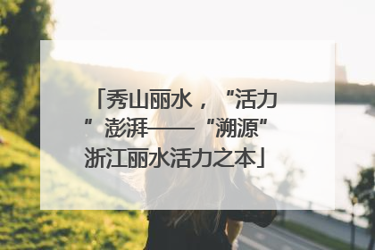 秀山丽水，“活力”澎湃——“溯源”浙江丽水活力之本