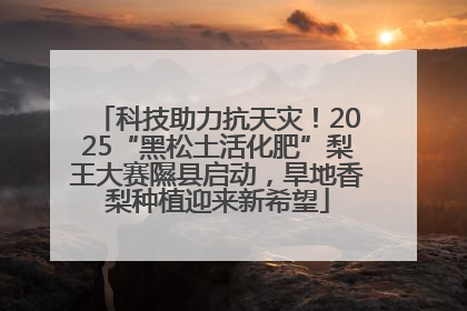 科技助力抗天灾！2025“黑松土活化肥”梨王大赛隰县启动，旱地香梨种植迎来新希望
