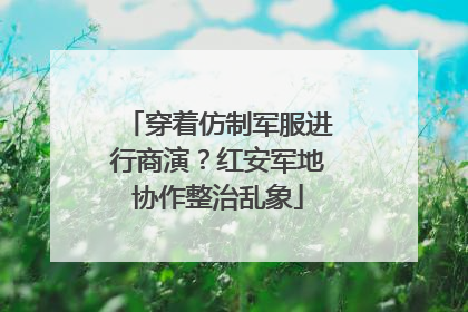 穿着仿制军服进行商演？红安军地协作整治乱象