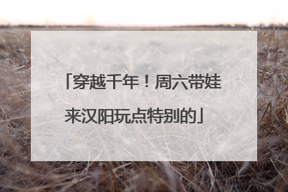 穿越千年！周六带娃来汉阳玩点特别的