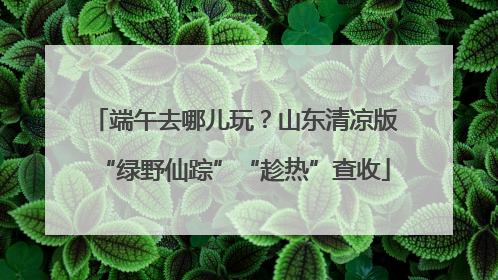 端午去哪儿玩？山东清凉版“绿野仙踪”“趁热”查收