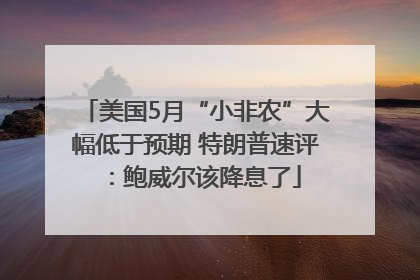 美国5月“小非农”大幅低于预期 特朗普速评：鲍威尔该降息了