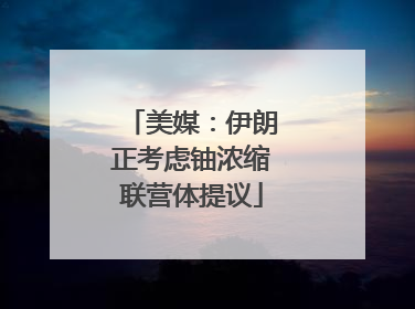 美媒：伊朗正考虑铀浓缩联营体提议