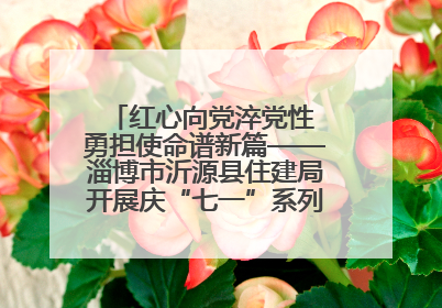 红心向党淬党性 勇担使命谱新篇——淄博市沂源县住建局开展庆“七一”系列主题活动