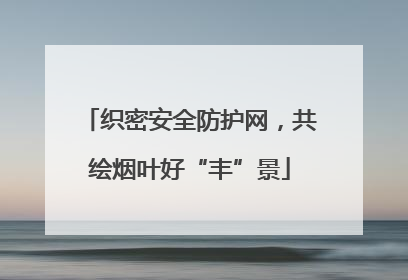 织密安全防护网，共绘烟叶好“丰”景