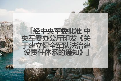 经中央军委批准 中央军委办公厅印发《关于建立健全军队法治建设责任体系的通知》
