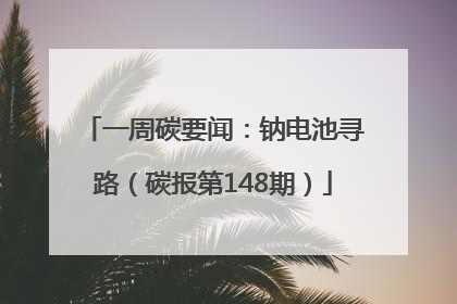 一周碳要闻：钠电池寻路（碳报第148期）