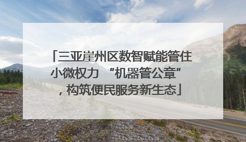 三亚崖州区数智赋能管住小微权力 “机器管公章”，构筑便民服务新生态