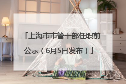 上海市市管干部任职前公示（6月5日发布）