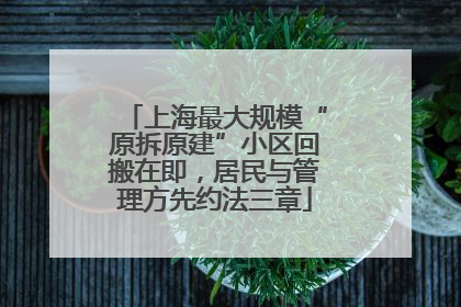 上海最大规模“原拆原建”小区回搬在即，居民与管理方先约法三章