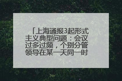 上海通报3起形式主义典型问题：会议过多过频，个别分管领导在某一天同一时段需参加3个会议