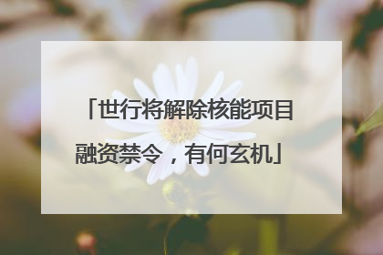 世行将解除核能项目融资禁令，有何玄机
