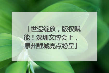 世遗绽放，版权赋能！深圳文博会上，泉州鲤城亮点纷呈