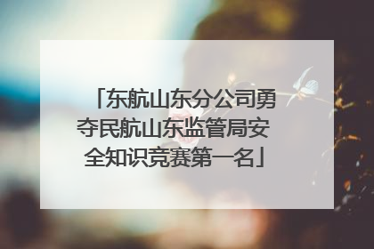 东航山东分公司勇夺民航山东监管局安全知识竞赛第一名