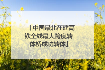 中国最北在建高铁全线最大跨度转体桥成功转体