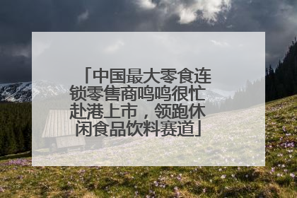 中国最大零食连锁零售商鸣鸣很忙赴港上市，领跑休闲食品饮料赛道