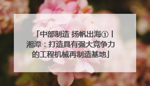 中部制造 扬帆出海①丨湘潭：打造具有强大竞争力的工程机械再制造基地