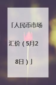 人民币市场汇价（5月28日）