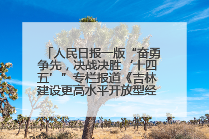 人民日报一版“奋勇争先，决战决胜‘十四五’”专栏报道《吉林建设更高水平开放型经济新体制》