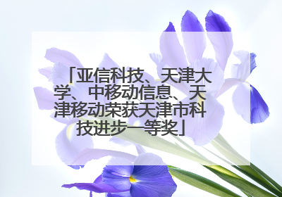 亚信科技、天津大学、中移动信息、天津移动荣获天津市科技进步一等奖