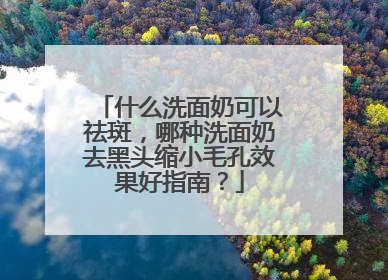 什么洗面奶可以祛斑，哪种洗面奶去黑头缩小毛孔效果好指南？